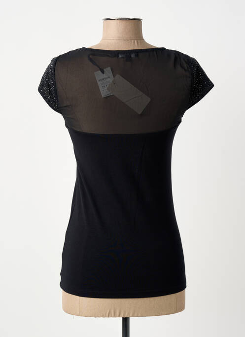 Top tissage jersey manches courtes noir MORGAN femme