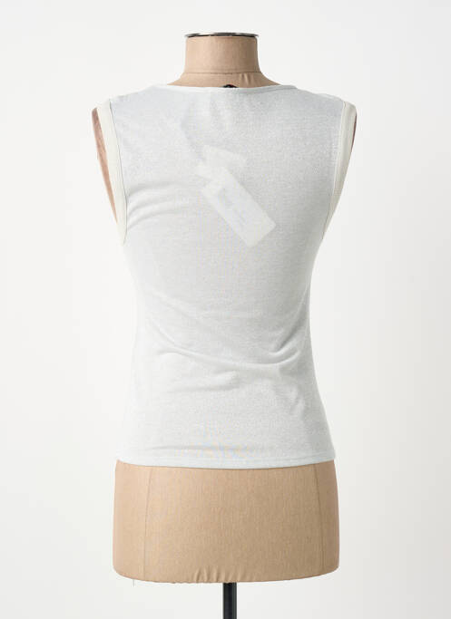 Top stretch sans manche argent MORGAN femme