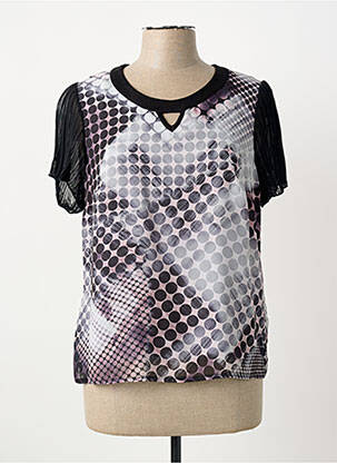 Top coupe fluide manches courtes noir GUY DUBOUIS femme