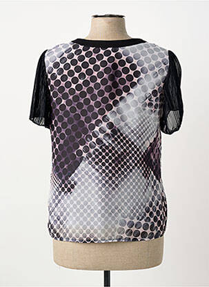 Top tissage crêpe manches courtes noir GUY DUBOUIS femme