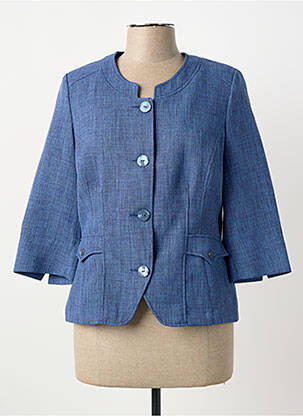 Veste casual col rond bleu LISA CHESNAY femme