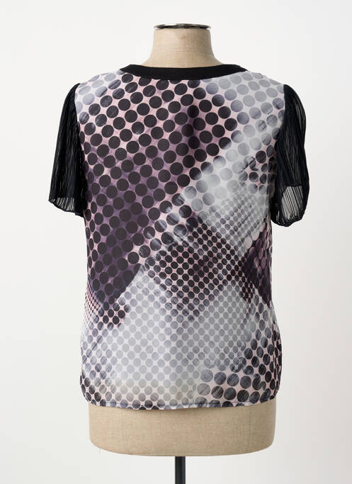 Top coupe fluide manches courtes noir GUY DUBOUIS femme