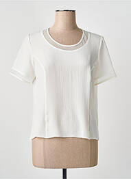 Top coupe fluide manches courtes beige LISA CHESNAY femme