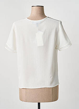 Top tissage crêpe manches courtes beige LISA CHESNAY femme