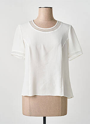 Top tissage crêpe manches courtes beige FRANCE RIVOIRE femme