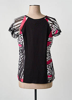 Top col carré manches courtes noir IMPULSION femme