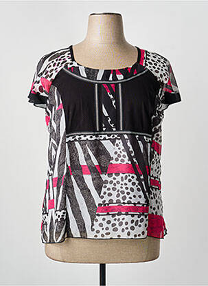 Top tissage crêpe manches courtes noir FRANCE RIVOIRE femme