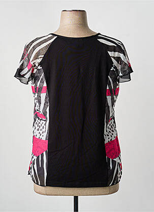 Top tissage crêpe manches courtes noir FRANCE RIVOIRE femme