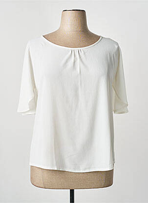 Top coupe fluide manches courtes beige GUY DUBOUIS femme