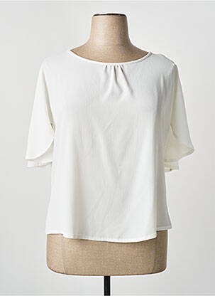 Top tissage crêpe manches courtes beige FRANCE RIVOIRE femme