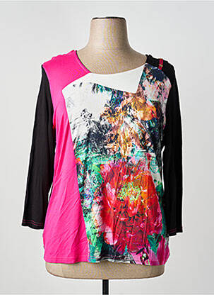 T-shirt manches 3/4 manches 3/4 noir GUY DUBOUIS femme