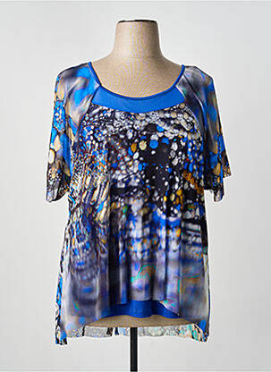 Top imprimé fantaisie manches courtes bleu MERI & ESCA femme