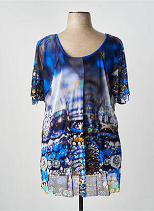 Top imprimé fantaisie manches courtes bleu MERI & ESCA femme