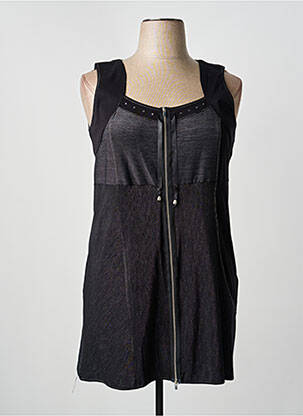 Tunique sans manche coupe cintrée noir FRED SABATIER femme