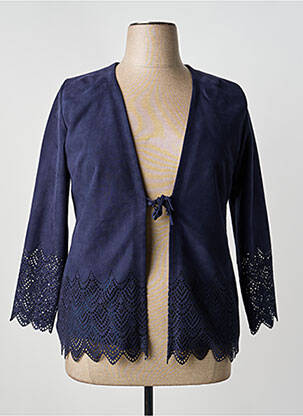 Veste casual tissage suedine bleu JUMFIL femme