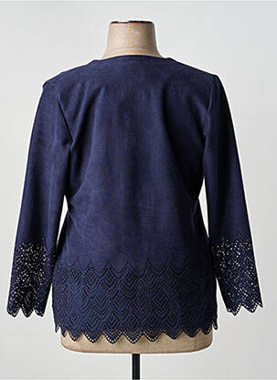 Veste casual tissage suedine bleu JUMFIL femme