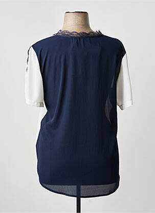 Top coupe fluide manches courtes bleu KAKIE femme