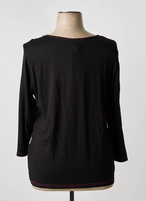 T-shirt stretch manches 3/4 noir GUY DUBOUIS femme