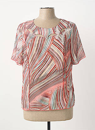 Top imprimé fantaisie manches courtes orange IMPULSION femme