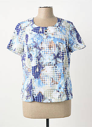 Top stretch manches courtes bleu FRANCE RIVOIRE femme