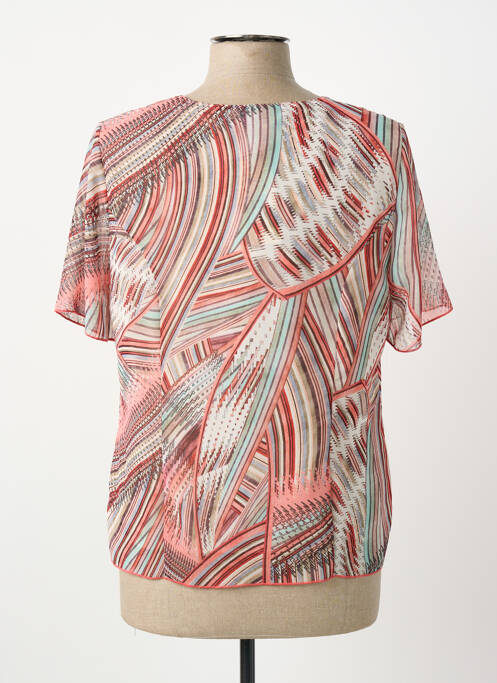 Top imprimé fantaisie manches courtes orange IMPULSION femme