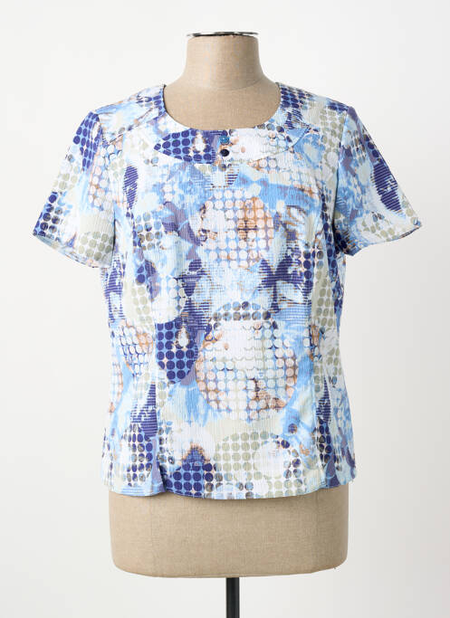 Top stretch manches courtes bleu FRANCE RIVOIRE femme