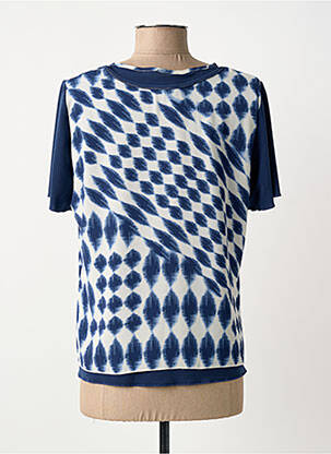 T-shirt imprimé fantaisie manches courtes bleu GUY DUBOUIS femme