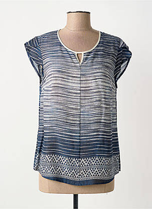 Top imprimé fantaisie manches courtes bleu FRANCE RIVOIRE femme