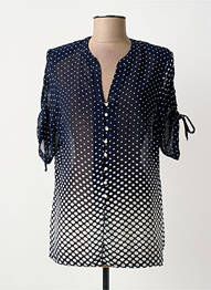 Chemisier manches courtes manches courtes bleu GUY DUBOUIS femme