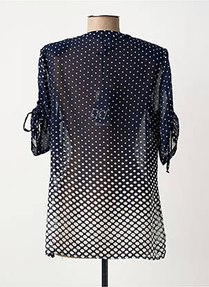 Chemisier tissage crêpe manches courtes bleu GUY DUBOUIS femme