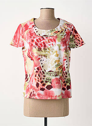 Top tissage crêpe manches courtes rose FRANCE RIVOIRE femme