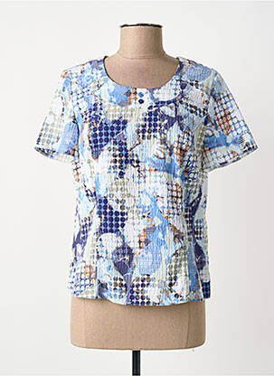 Top coupe cintrée manches longues bleu FRANCE RIVOIRE femme