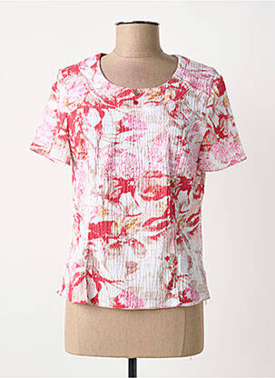 Top tissage crêpe manches longues rouge FRANCE RIVOIRE femme