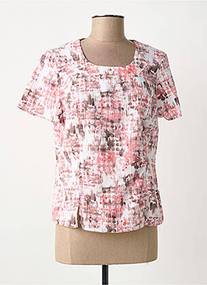 Top col carré manches courtes rose GUY DUBOUIS femme
