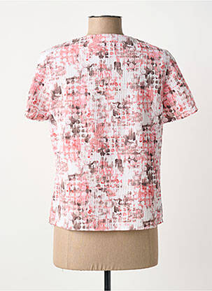 Top col carré manches courtes rose GUY DUBOUIS femme