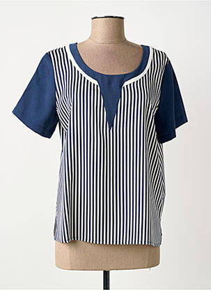 Top stretch manches courtes bleu GUY DUBOUIS femme