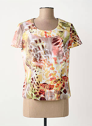 Top tissage crêpe manches courtes jaune FRANCE RIVOIRE femme