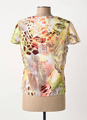 Top tissage crêpe manches courtes jaune FRANCE RIVOIRE femme
