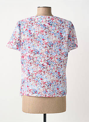 Top tissage crêpe manches courtes bleu FRANCE RIVOIRE femme