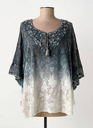 Top col v manches 3/4 gris MERI & ESCA femme