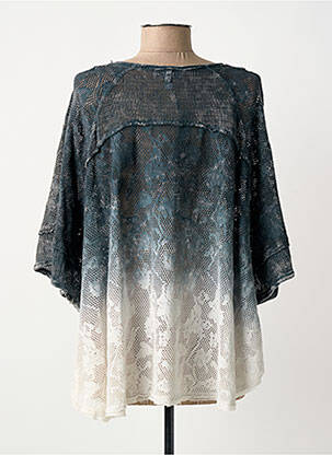 Top col v manches 3/4 gris MERI & ESCA femme