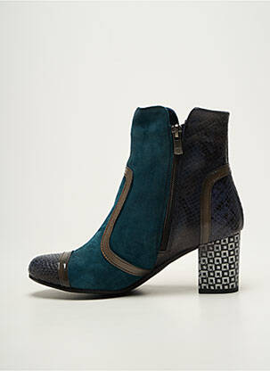 Bottines/boots nubuck talon de 7 à 9cm bleu DORKING femme