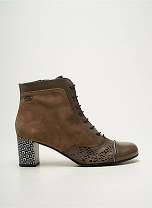 Bottines/boots nubuck talon de 7 à 9cm marron DORKING femme