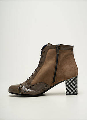 Bottines/boots nubuck talon de 7 à 9cm marron DORKING femme