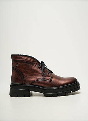 Bottines/boots tissage satiné talon de 4 à 6cm violet DORKING femme