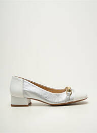 Ballerines tissage satiné talon plat jusqu'à 3cm argent DORKING femme