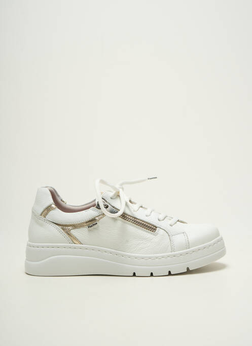 Baskets fermeture zip et lacets talon plat jusqu'à 3cm blanc FLUCHOS femme