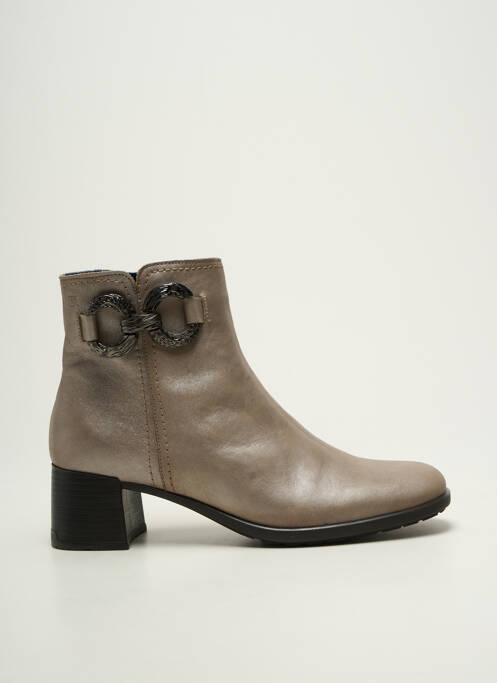 Bottines/boots tissage satiné talon de 4 à 6cm beige DORKING femme