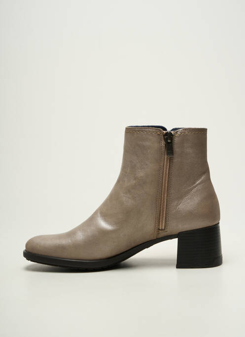 Bottines/boots tissage satiné talon de 4 à 6cm beige DORKING femme