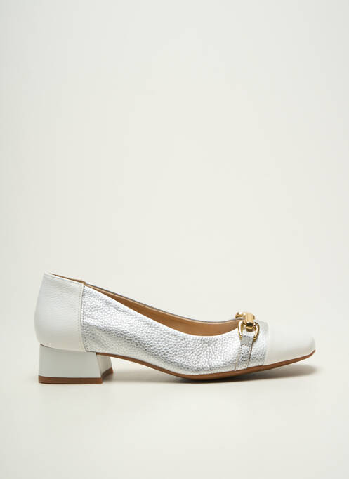 Ballerines tissage satiné talon plat jusqu'à 3cm argent DORKING femme